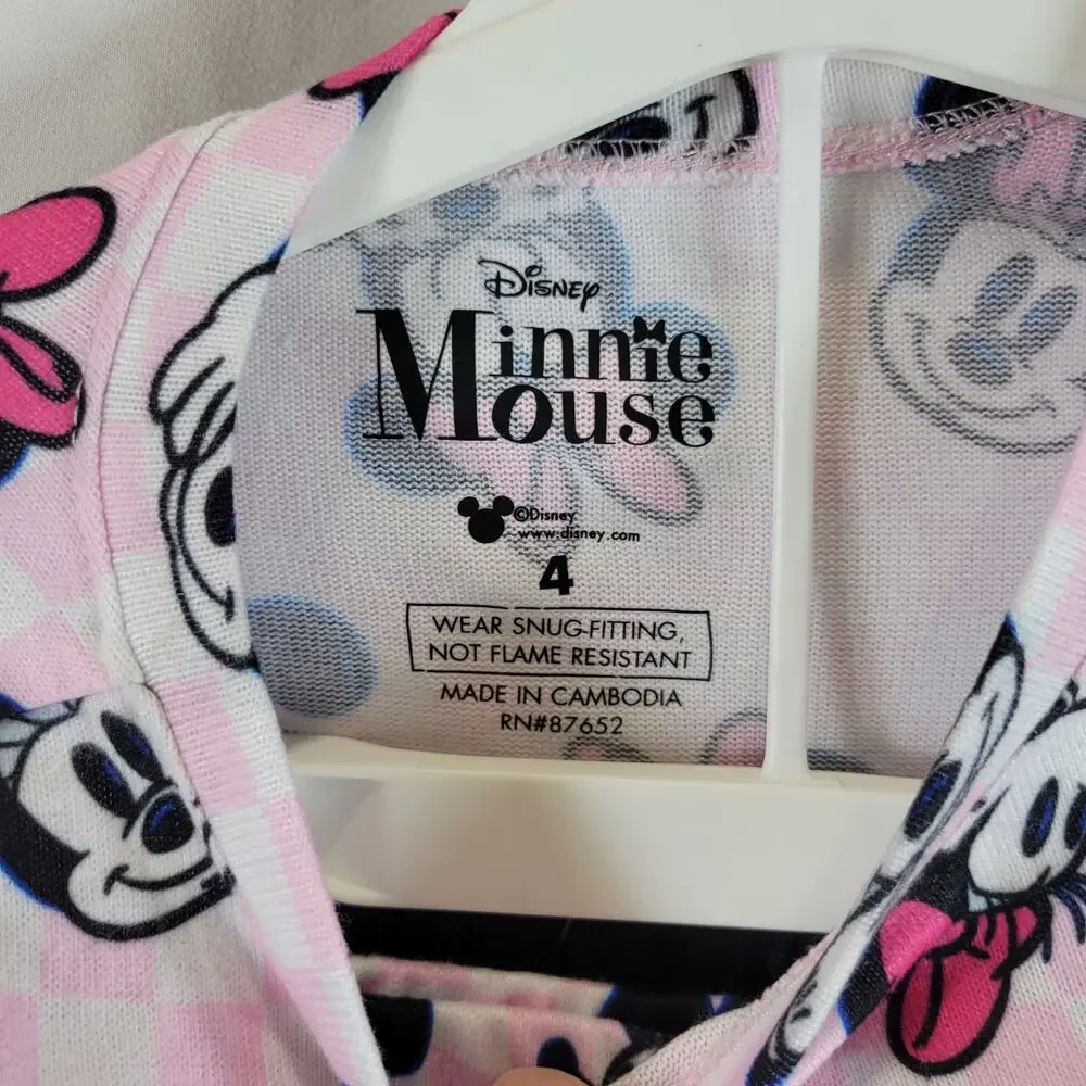 Disney Minnie Mouse 3 Pc Pajama Set Pink Size 4 NWT